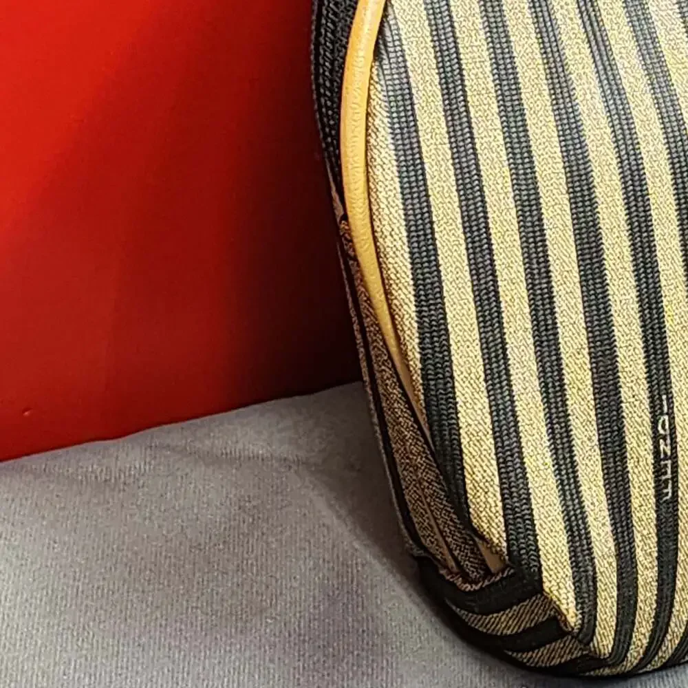 Fendi Vintage Pequin Stripe Coated Canvas Cosmetic Pouch